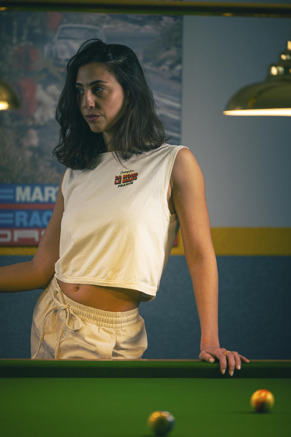 Trackside Crop Top - Washed Ivory