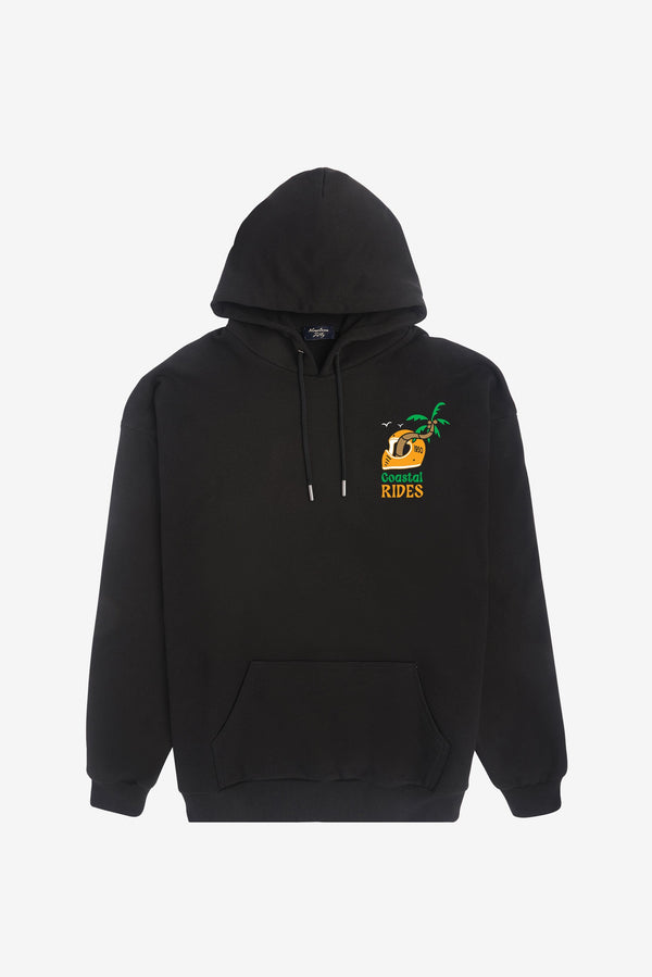 Coastal Drive Oversized Hoodie - Black