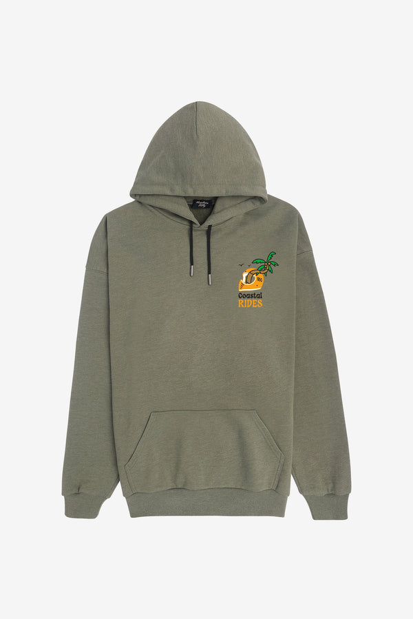 Coastal Drive Oversized Hoodie - Green