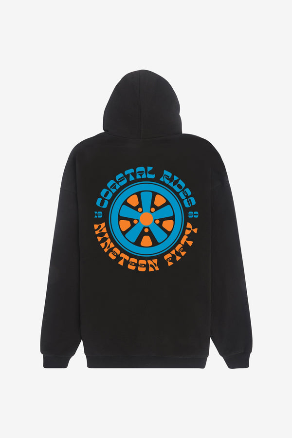 Palm Wheels Oversized Hoodie - Black
