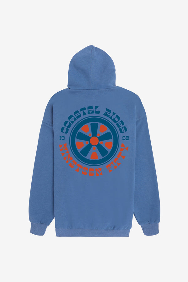Palm Wheels Oversized Hoodie - Blue
