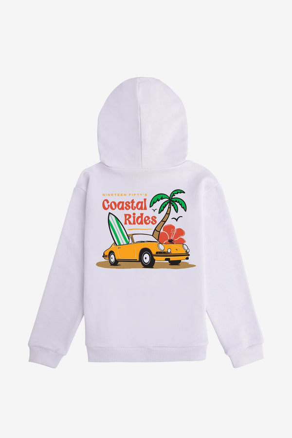Jr. Coastal Drive Hoodie - White