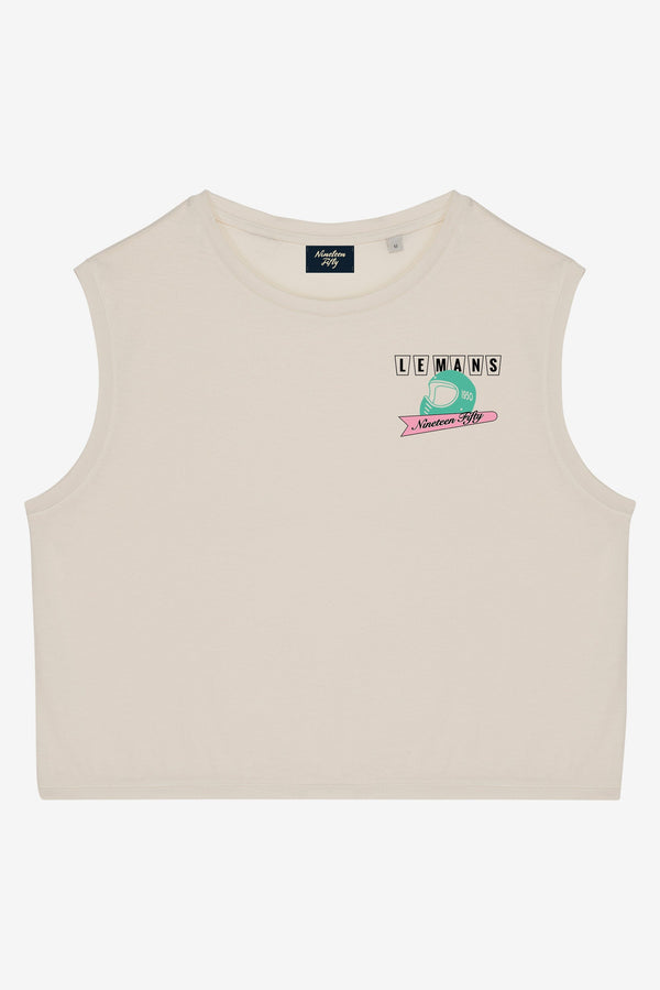 Le Mans Crop Top - Washed Ivory