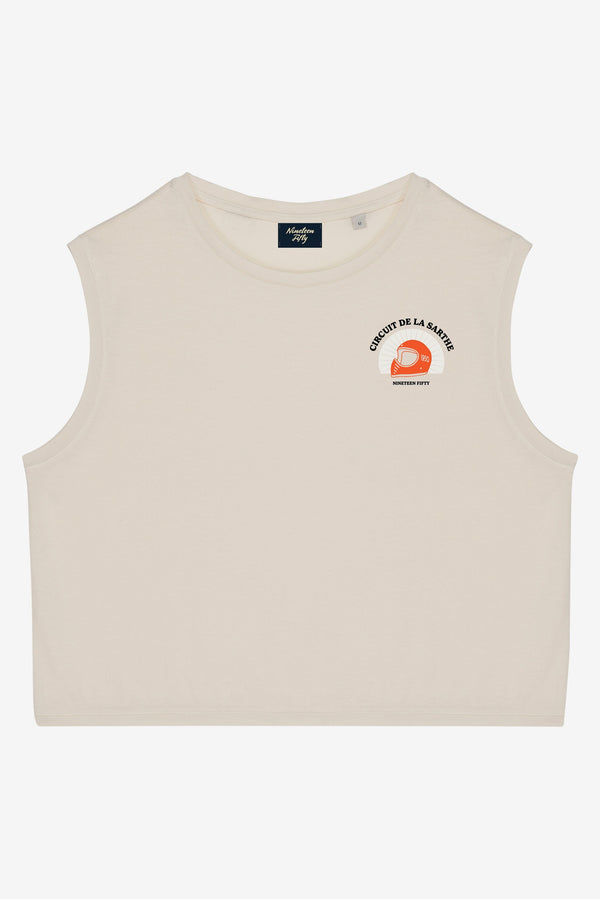 Trophy Crop Top - Washed Ivory