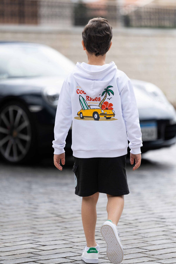 Jr. Coastal Drive Hoodie - White