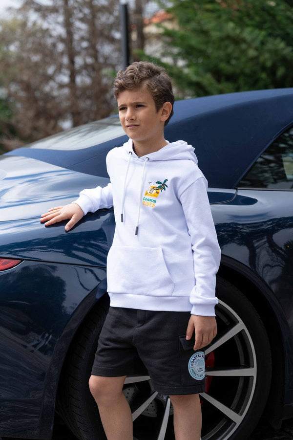 Jr. Coastal Drive Hoodie - White