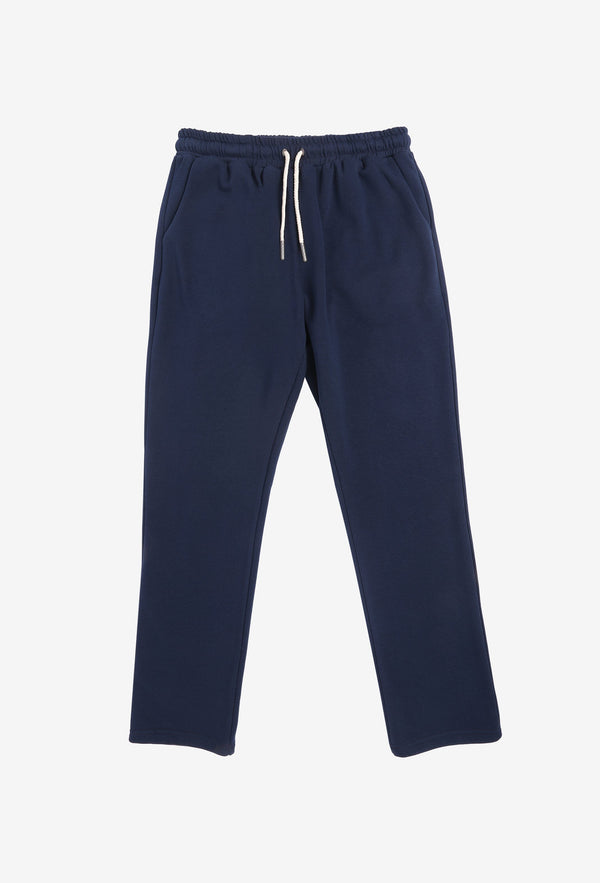 Open-Bottoms Joggings - Navy Blue